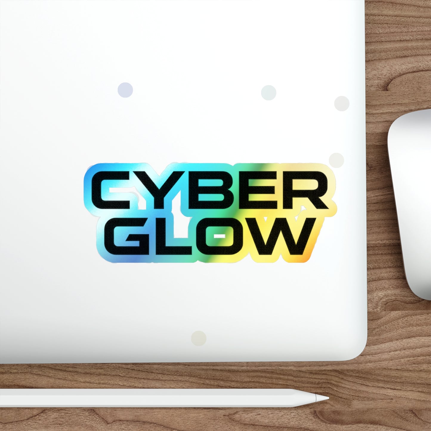 Cyber Glow Holographic Die-Cut Sticker — Rainbow Reflective Skateboard Decal
