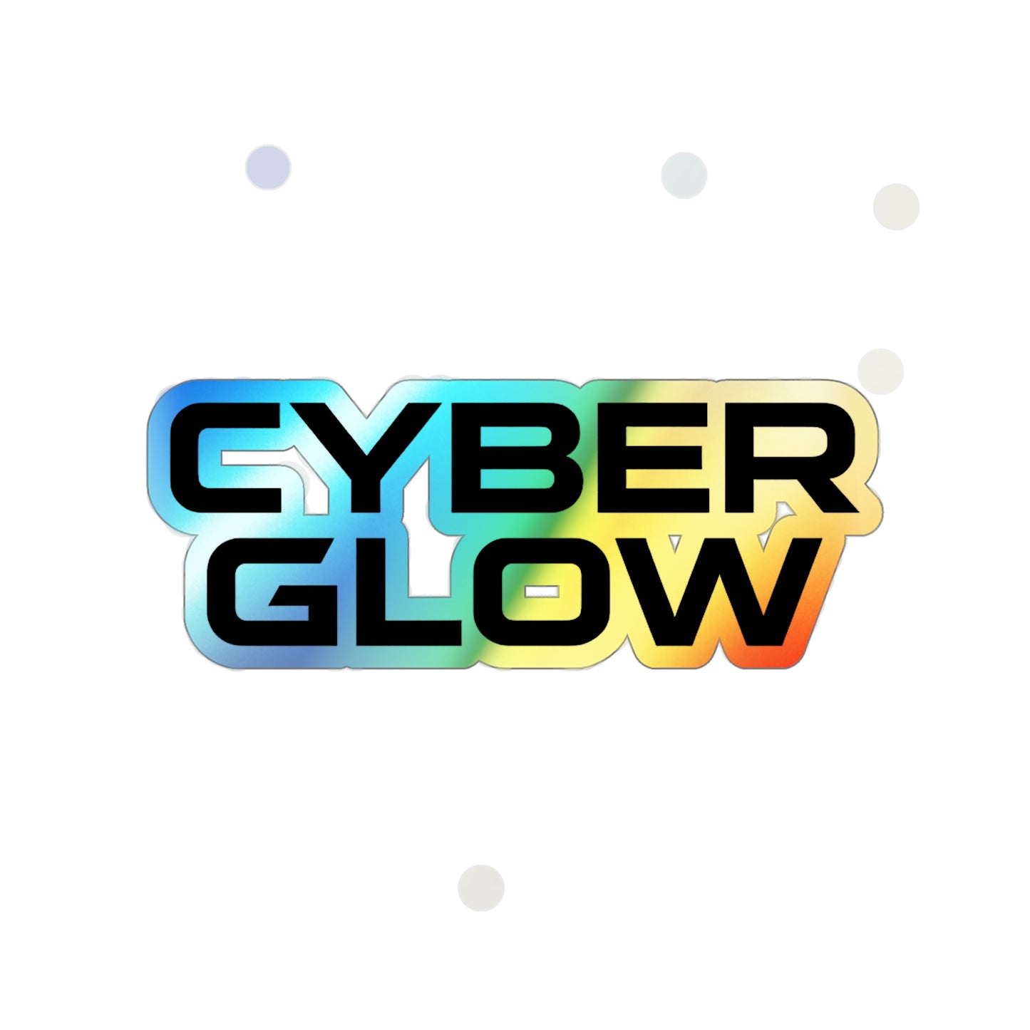 Cyber Glow Holographic Die-Cut Sticker — Rainbow Reflective Skateboard Decal